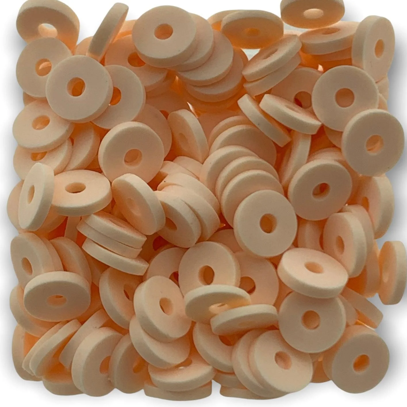 Disc kralen polymeer 6x1mm Lichtroze ±200 stuks