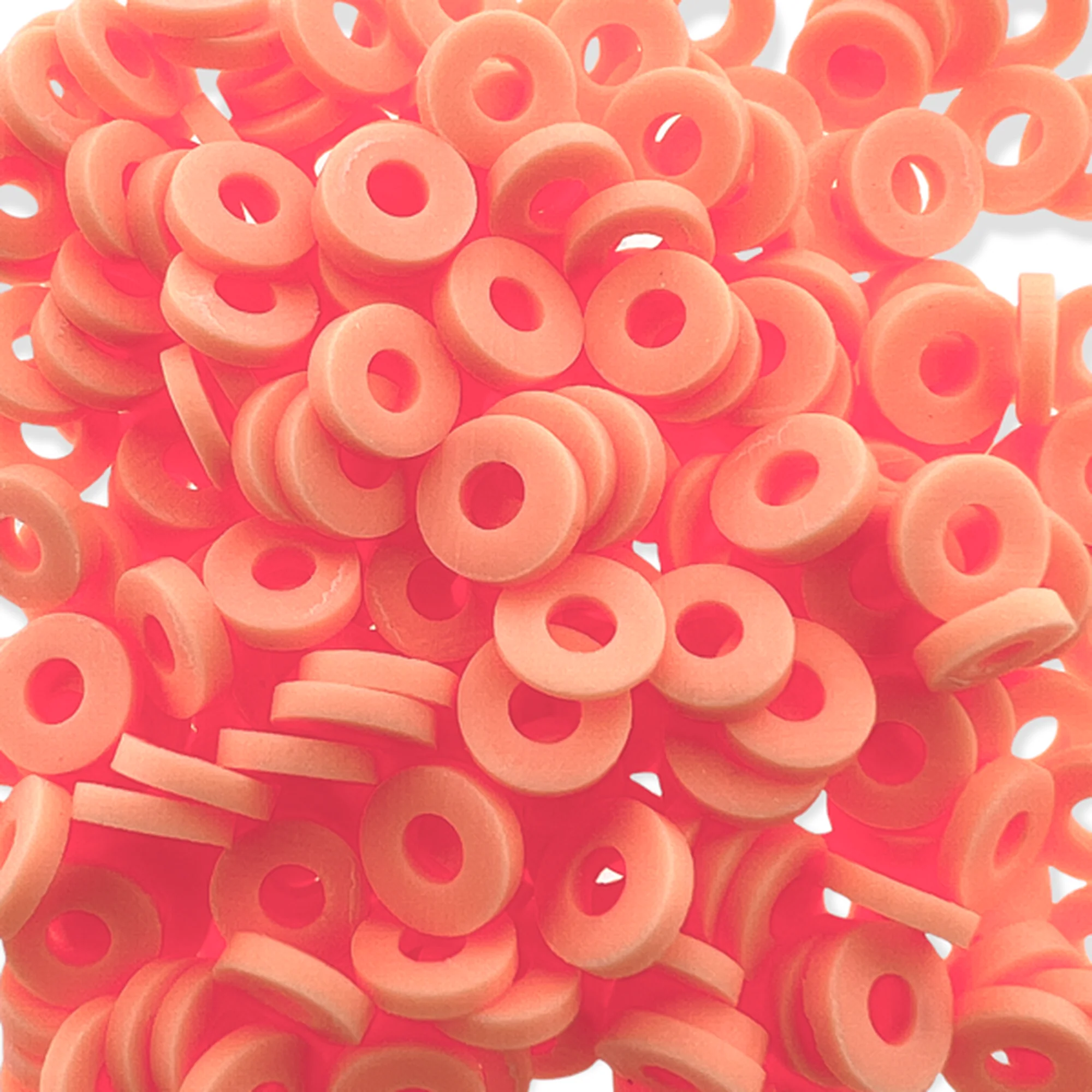 Disc kralen polymeer 6x1mm Light orange ±200 stuks