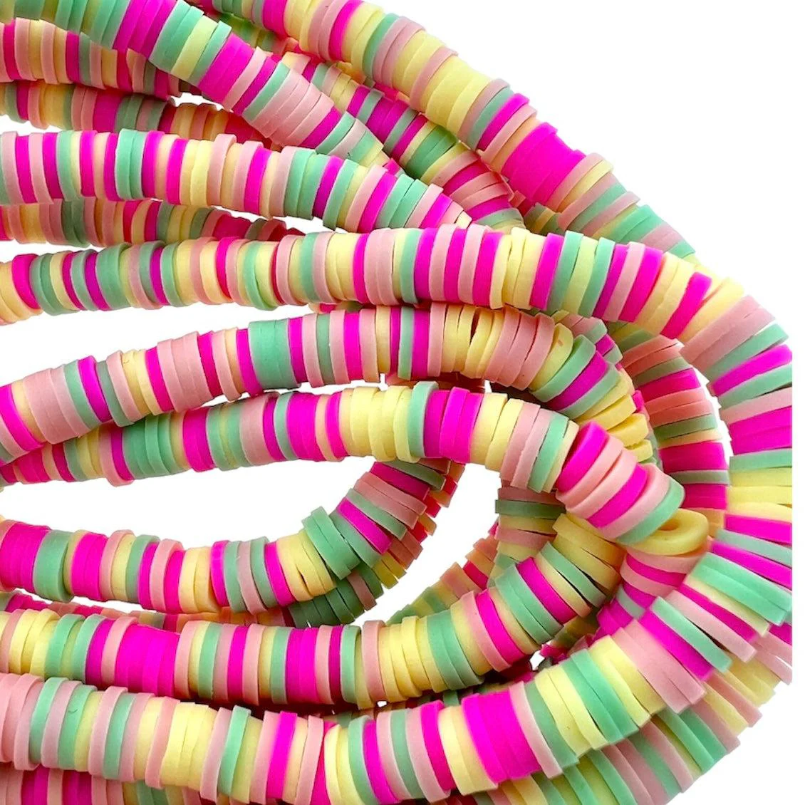 Disc kralen polymeer 6x1mm mix Mulitcolor - ±40cm