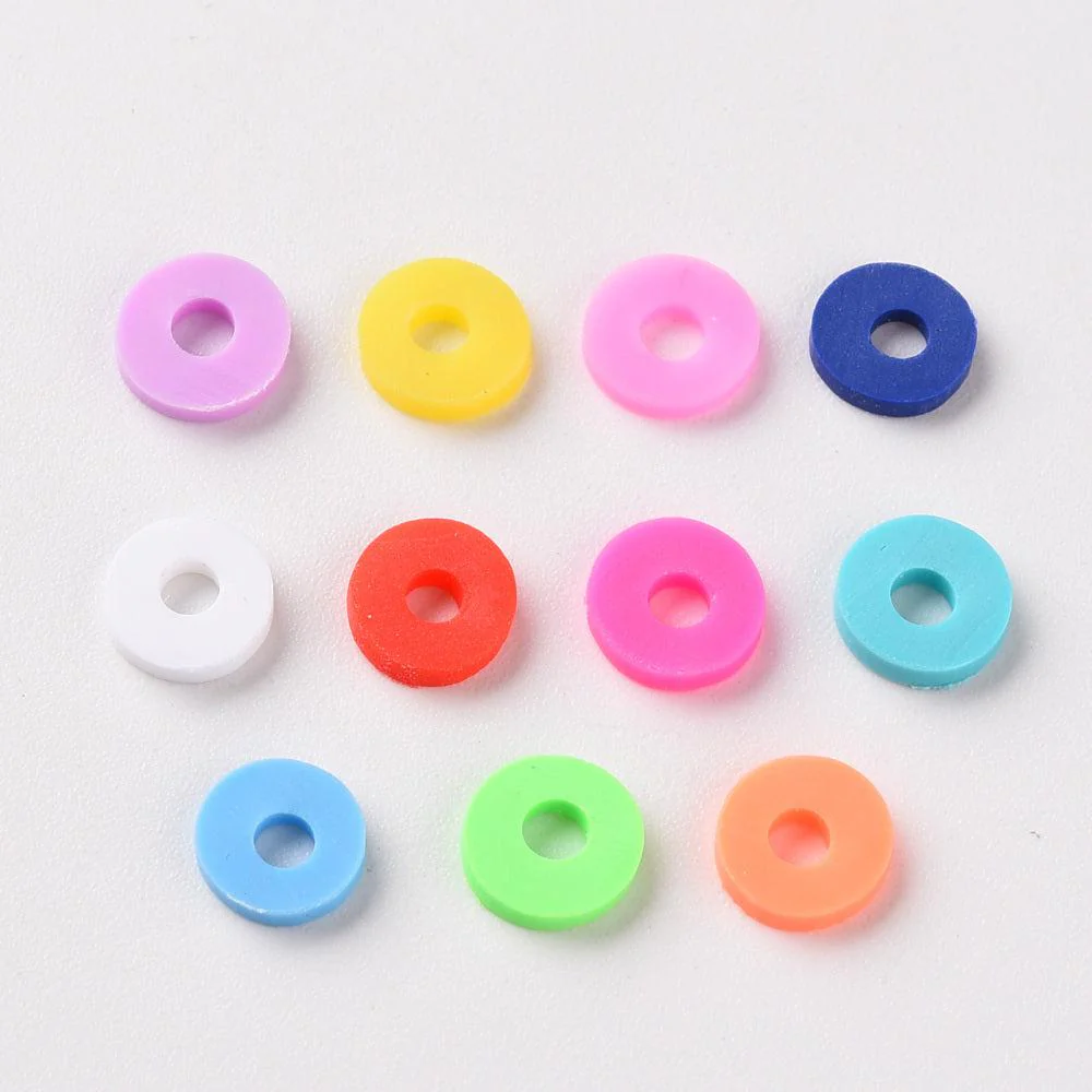 Disc kralen polymeer 6x1mm Multicolor - ±400 stuks - Image 2