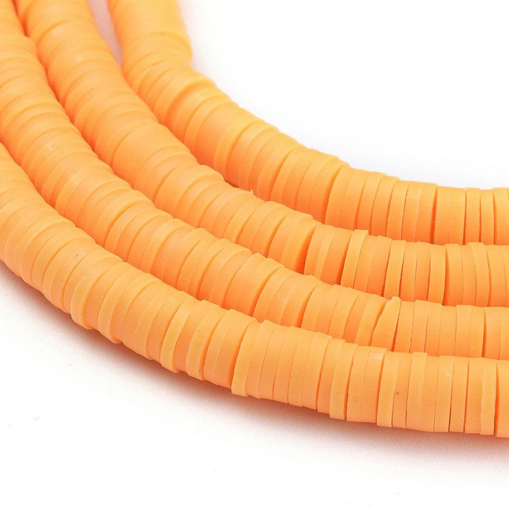 Disc kralen polymeer 6x1mm orange ±320 stuks