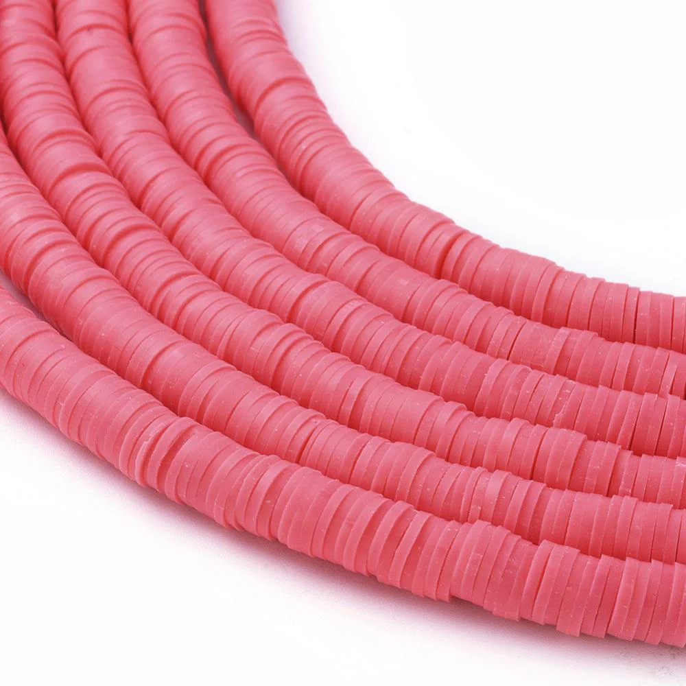 Disc kralen polymeer 6x1mm salmon ±320 stuks