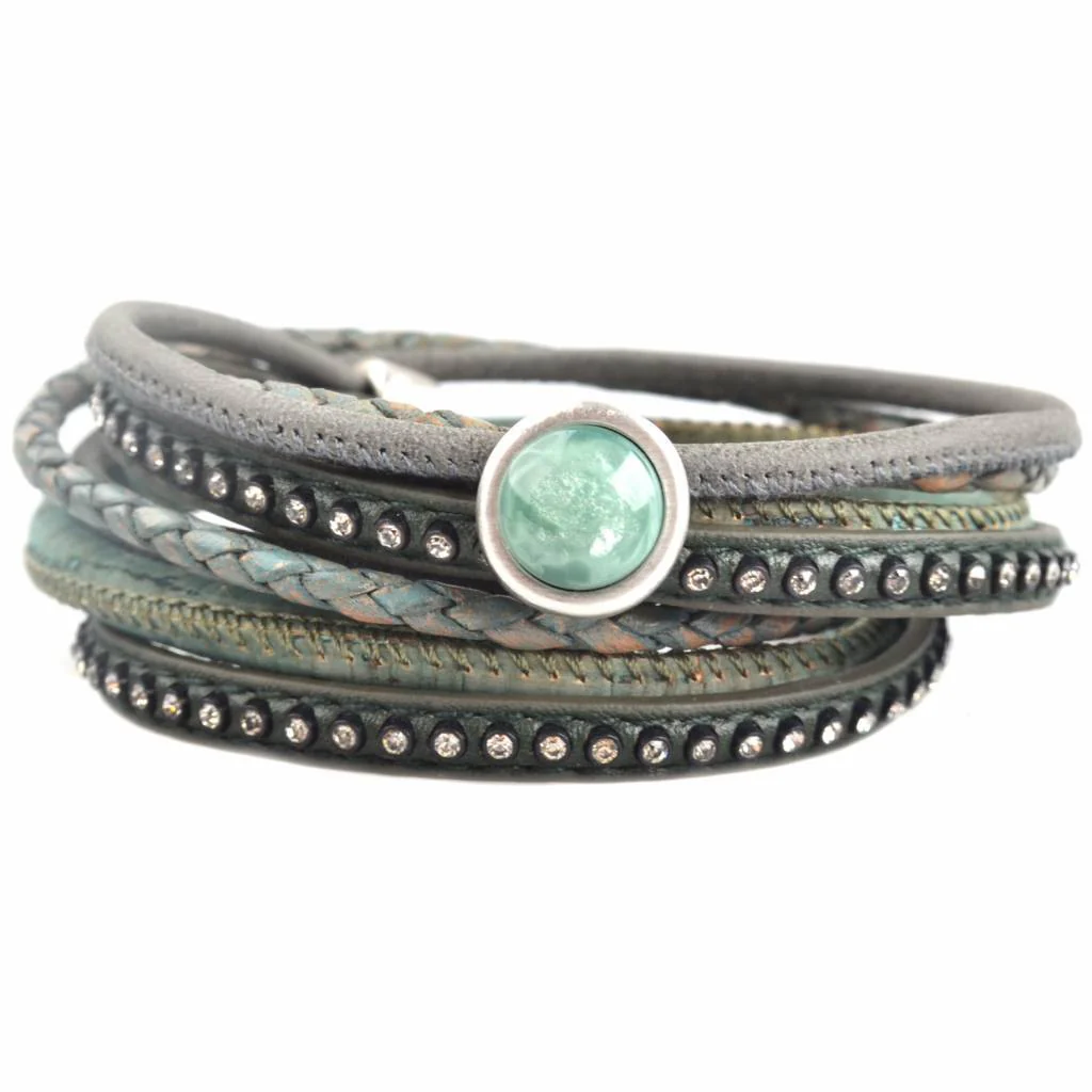 DIY dubbele Crystal Jade green bracelet