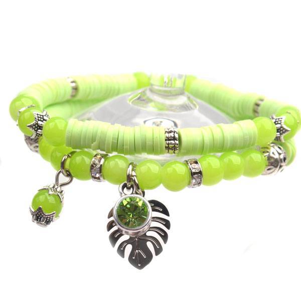 DIY pakketje Spring discs Light Green - 2 armbanden