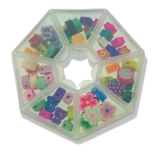 DIY set polymeer kralen mix multicolor ±56 stuks