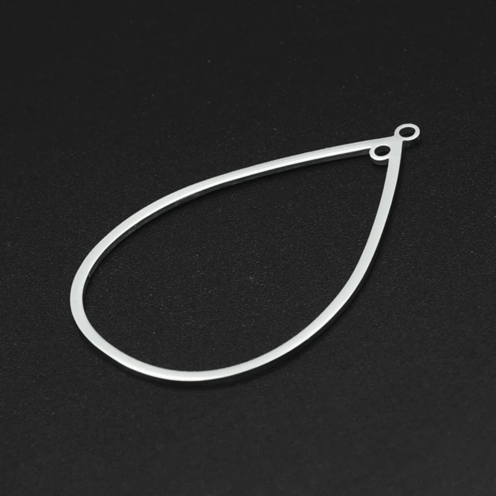 Druppel RVS zilver oorbel 20mm - per stuk - Image 2