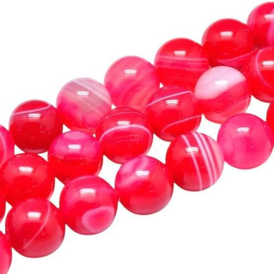 Edelsteen agaat 10mm roze - per stuk