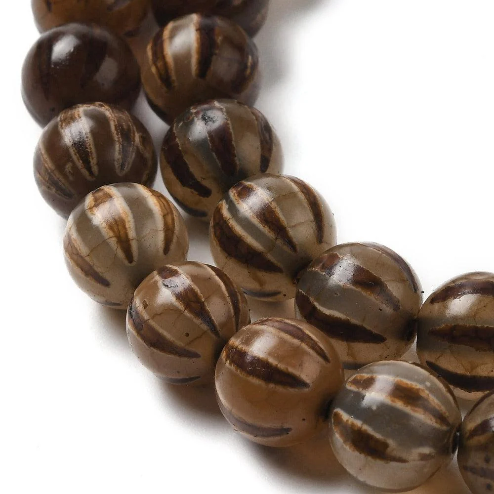 Edelsteen agaat camel 8mm- per stuk