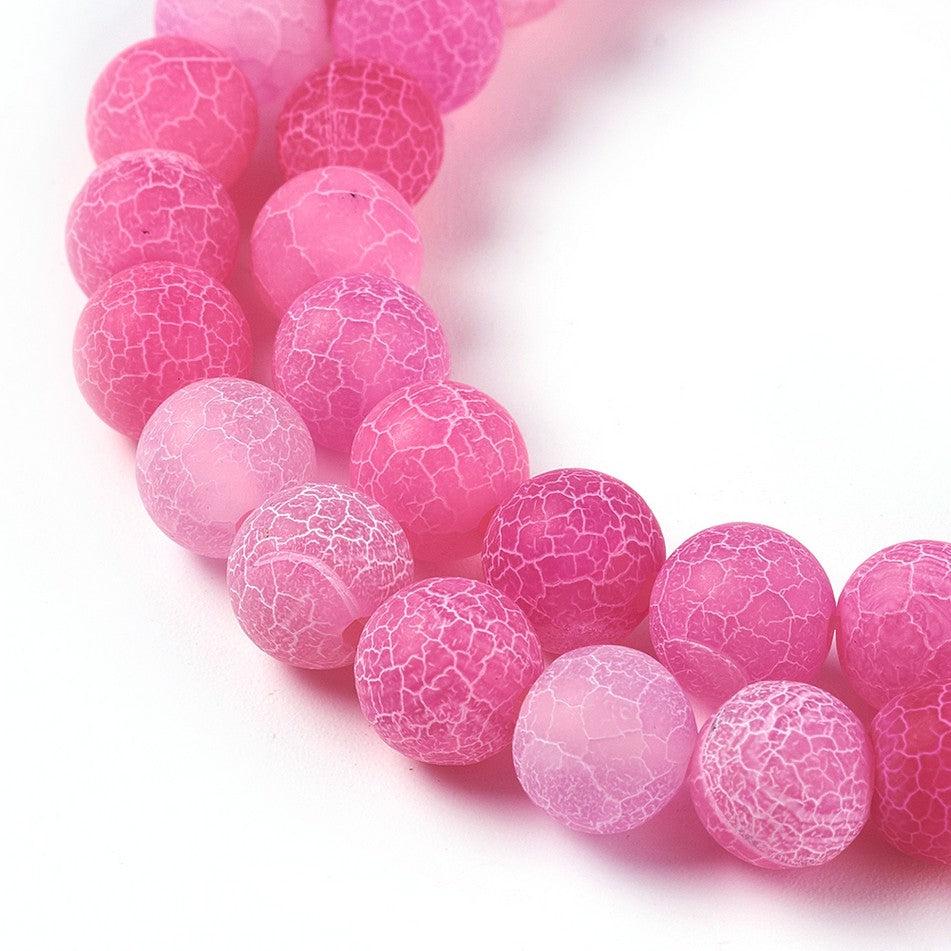 Edelsteen agaat crackle roze 8mm - Image 2