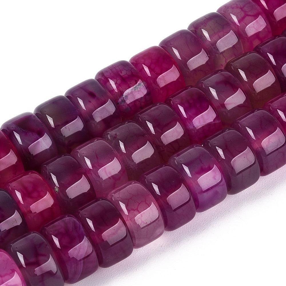 Edelsteen Agaat Disc Heishi Magenta 10mm - per stuk - Image 2