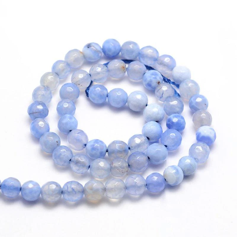 Edelsteen agaat facet blauw 6mm - 10 stuks - Image 2