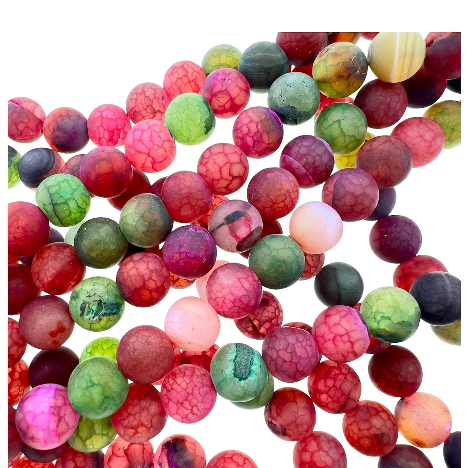 Edelsteen agaat kleurmix rood/groen 8mm