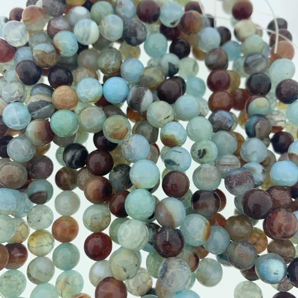 Edelsteen rond Naturel Agaat Aqua 8mm