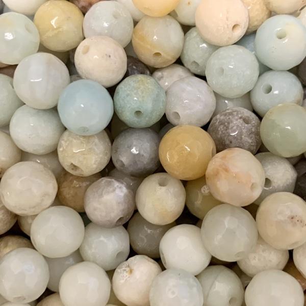 Edelsteen Amazoniet faceted rond 8mm