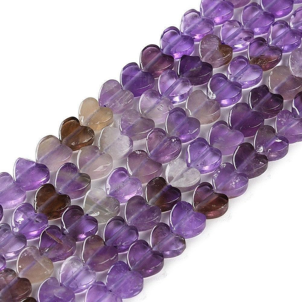 Edelsteen Amethyst kraal paars hartje 6mm- per stuk