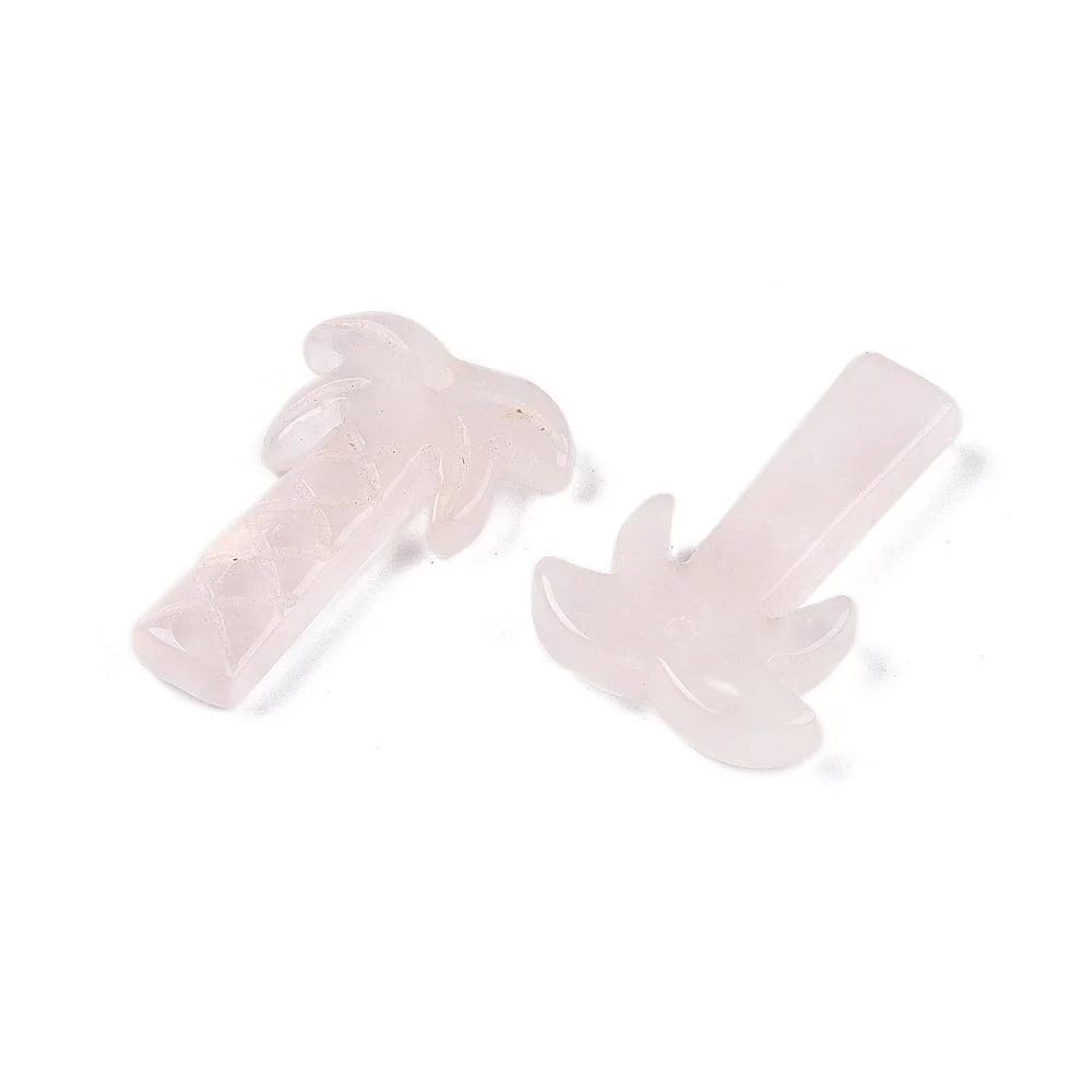 Edelsteen Bedel Rozenkwarts Kokospalm 28mm - per stuk - Image 2
