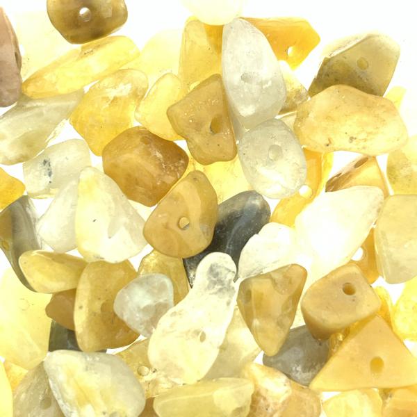 Edelsteen chips gele Jade 5x8mm - 20 gram