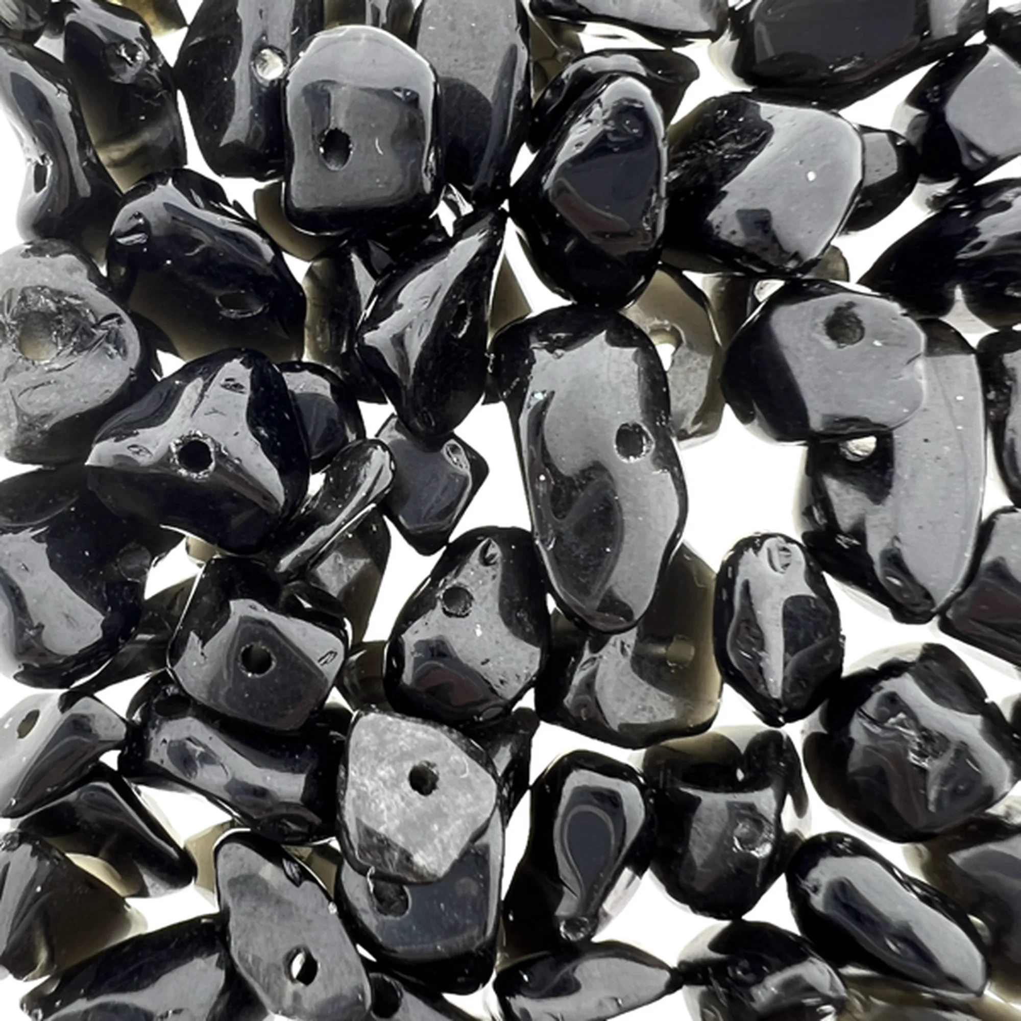 Edelsteen chips obsidian black color 5-8mm - 18-20cm