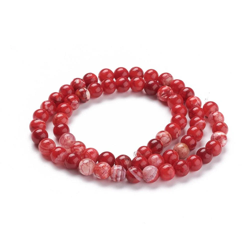 Edelsteen crackle agaat rood 6mm - 15 stuks - Image 2