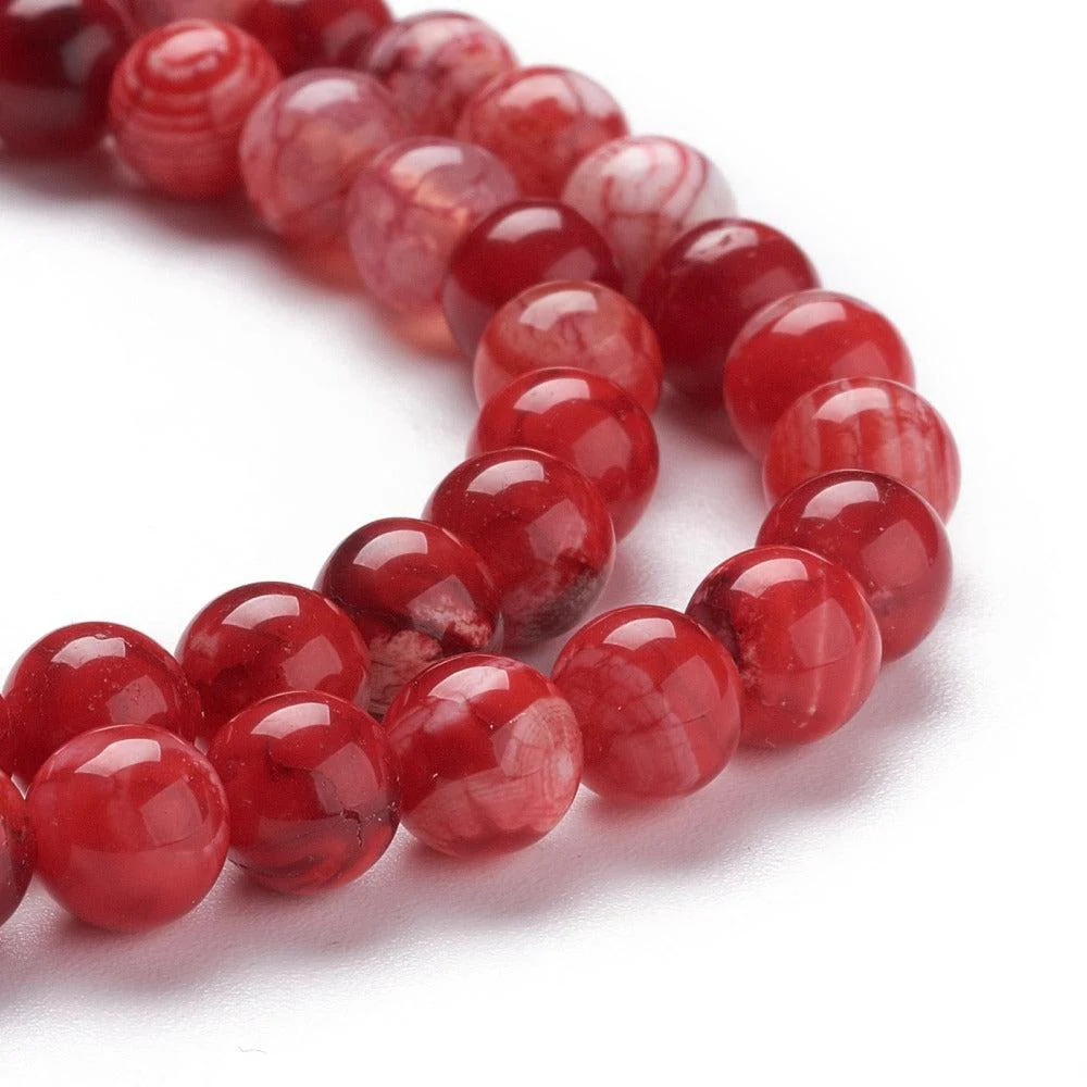 Edelsteen crackle agaat rood 6mm - 15 stuks - Image 3