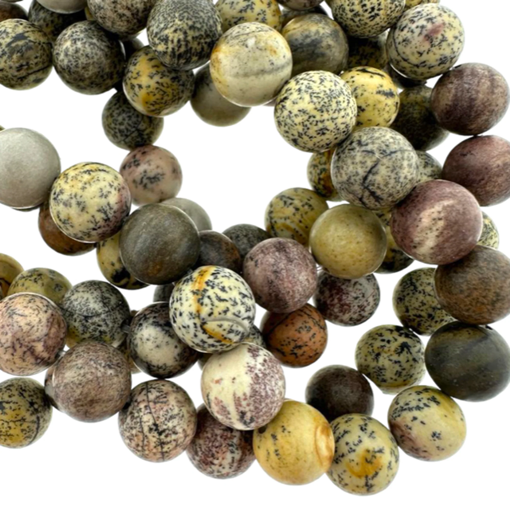 Edelsteen Dendritic chohua jasper matt coating 8mm