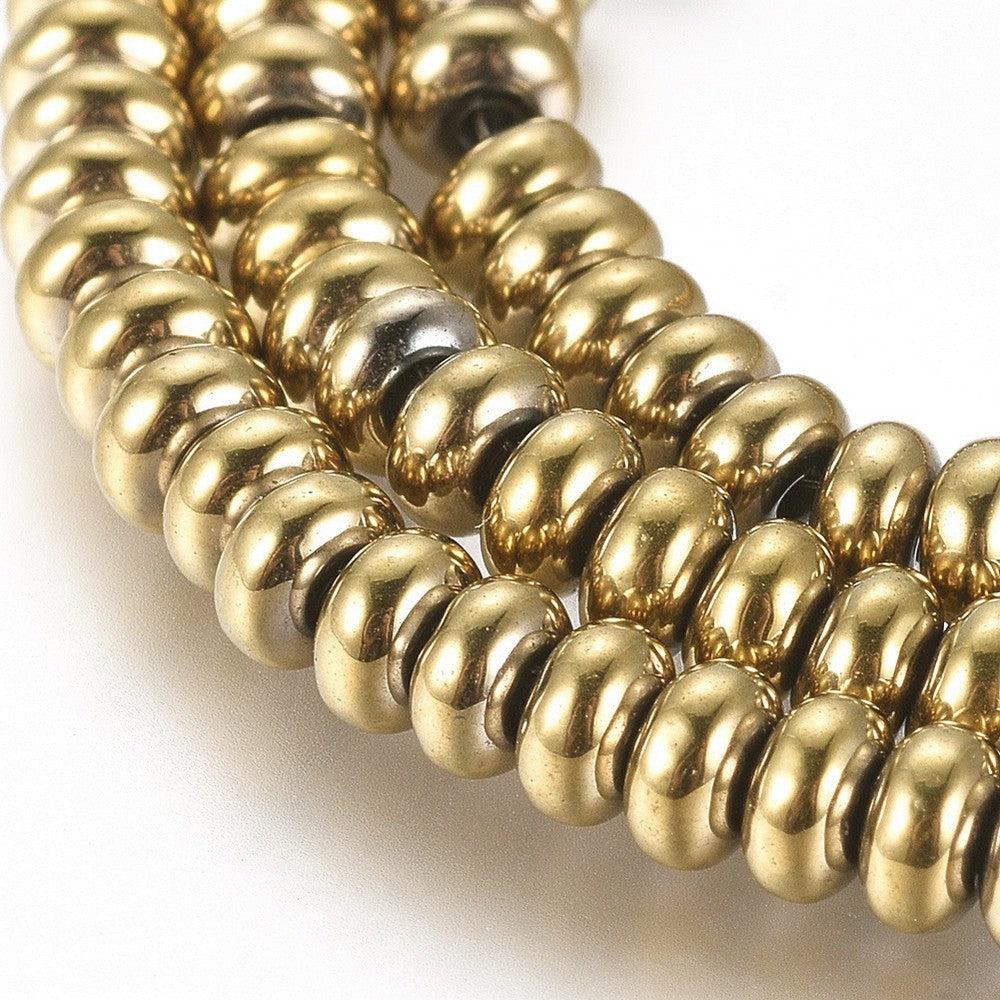 Edelsteen disc hematiet gold plated 4.5x2mm - 20 stuks - Image 2