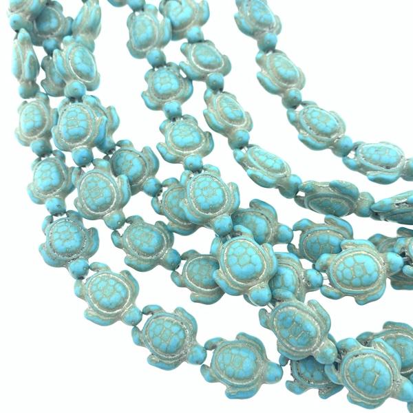 Edelsteen kraal Schildpad turquoise 17x14mm - Image 2
