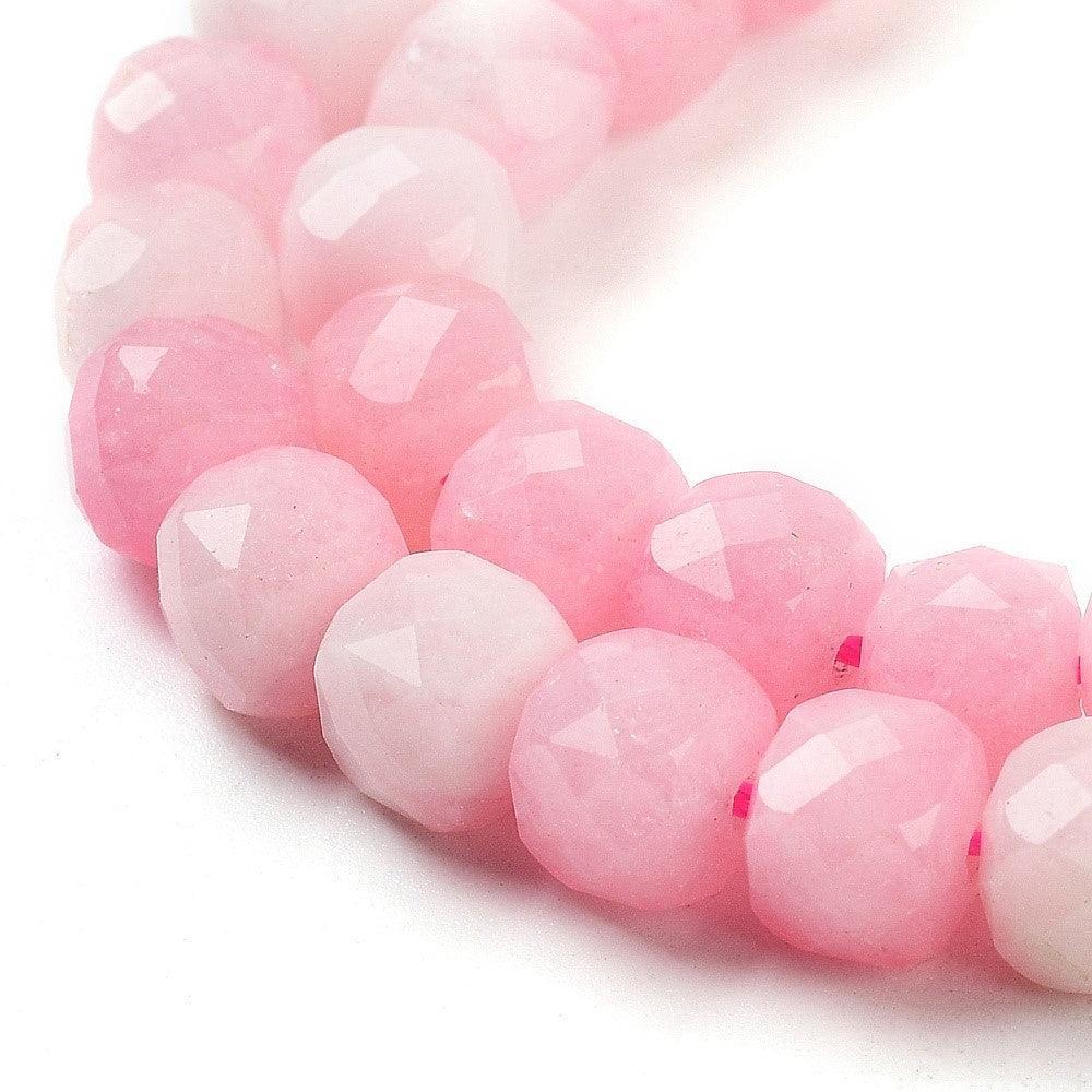 Edelsteen facet vierkant Jade 7mm Roze - per stuk - Image 2