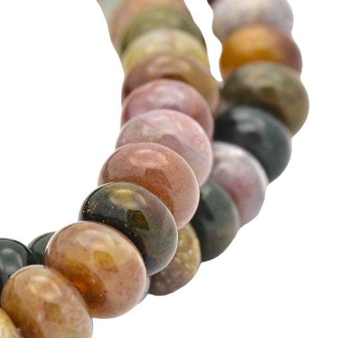 Edelsteen indian agaat rondelle 8mm roze - 8 stuks - Image 2