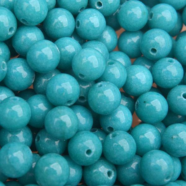 Edelsteen Jade dark turquoise rond 8mm