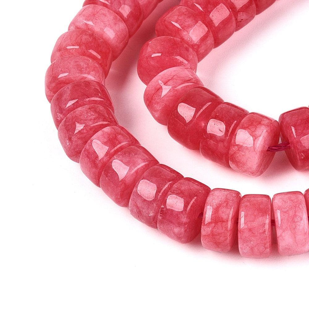 Edelsteen Jade Disc Heishi Roze 10mm - per stuk - Image 2