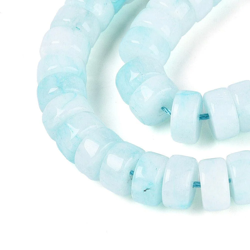 Edelsteen Jade Disc Heishi Lichtcyaan 10mm - per stuk - Image 2