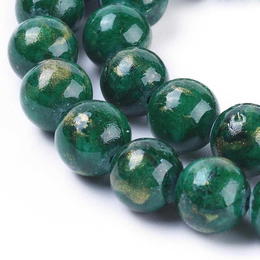 Edelsteen jade donkergroen goud 4mm - 25 stuks - Image 2