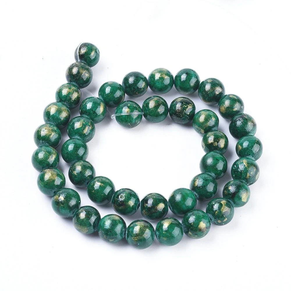 Edelsteen jade donkergroen goud 4mm - 25 stuks - Image 3
