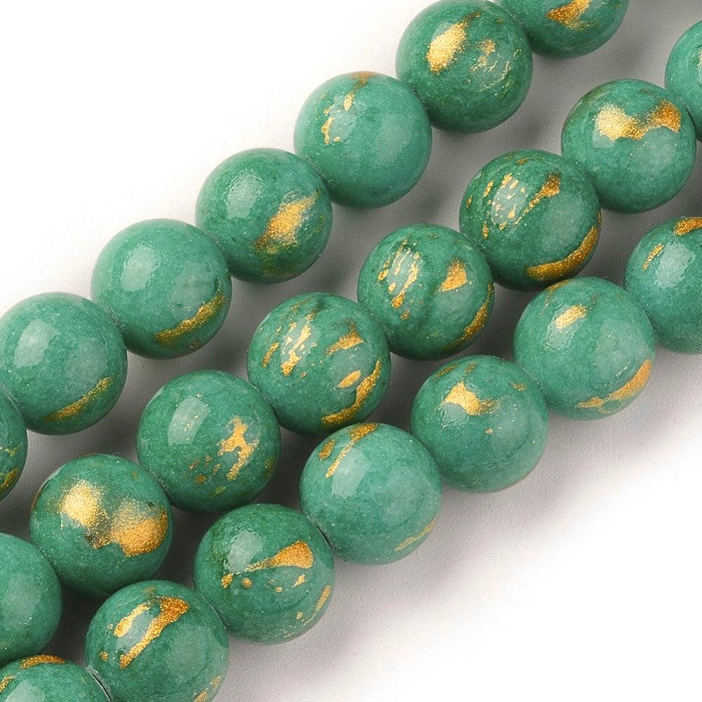 Edelsteen jade lichtgroen goud 4mm - 25 stuks