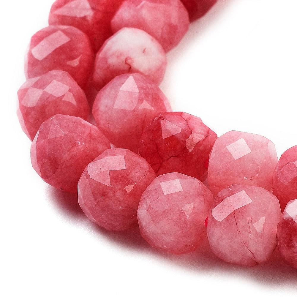 Edelsteen Jade Kubus Cerise 8mm - per stuk