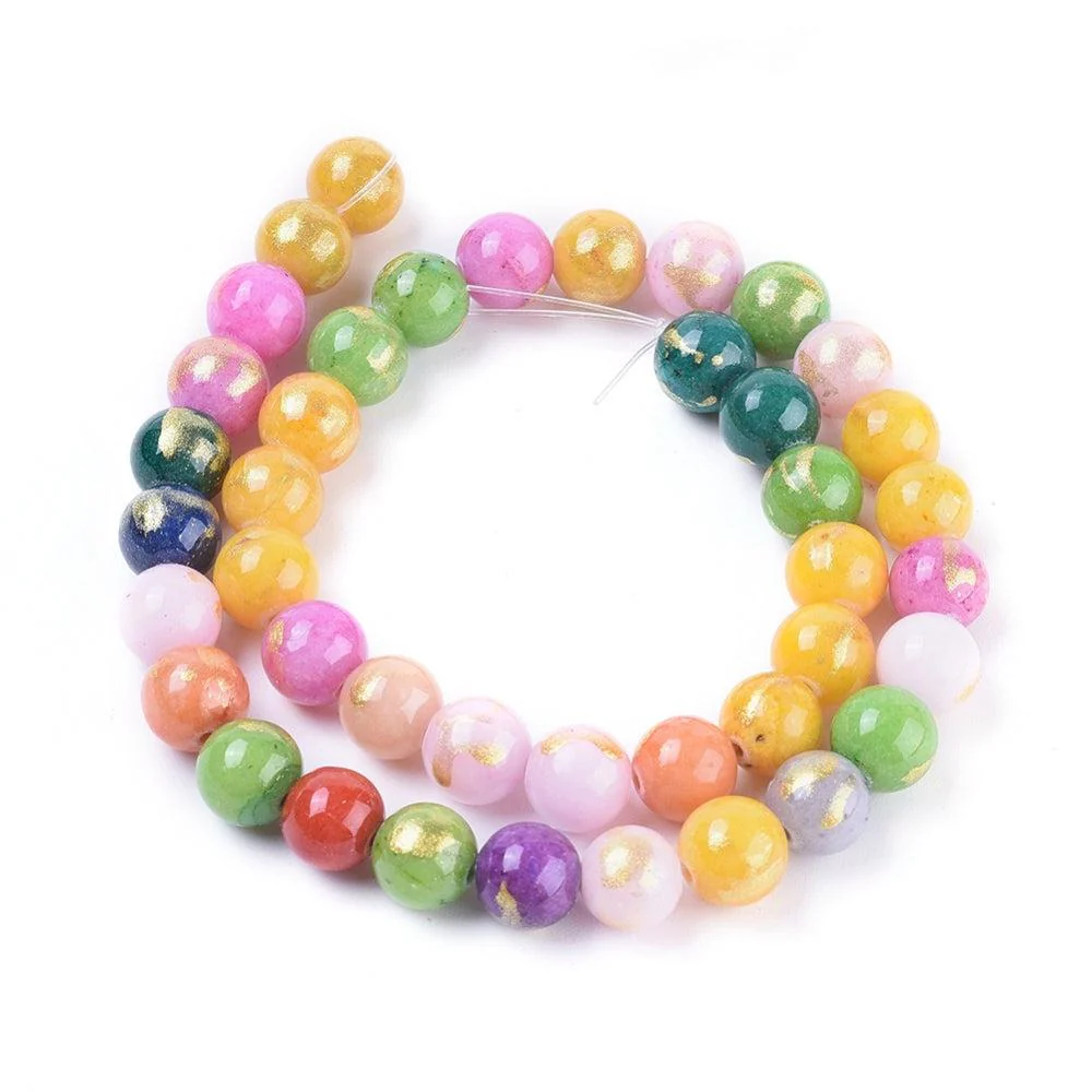 Edelsteen jade multicolor goud 4mm - 25 stuks - Image 2
