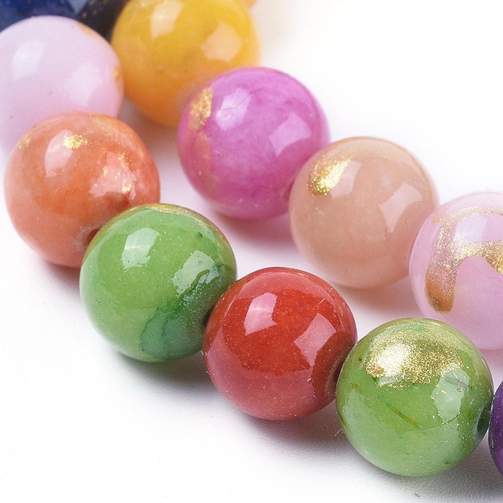 Edelsteen jade multicolor goud 4mm - 25 stuks - Image 3