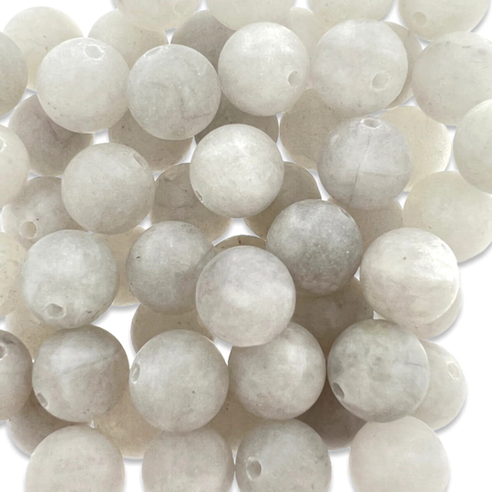 Edelsteen jade natural white rond 8mm
