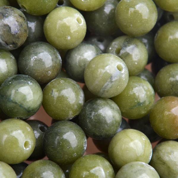 Edelsteen Jade olijf groen rond 8mm