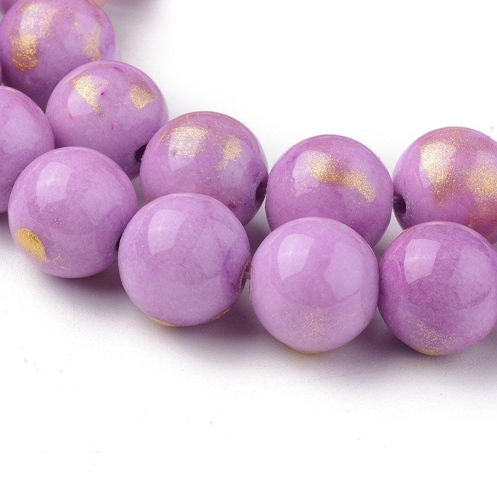 Edelsteen jade paars goud 6mm - 20 stuks - Image 2