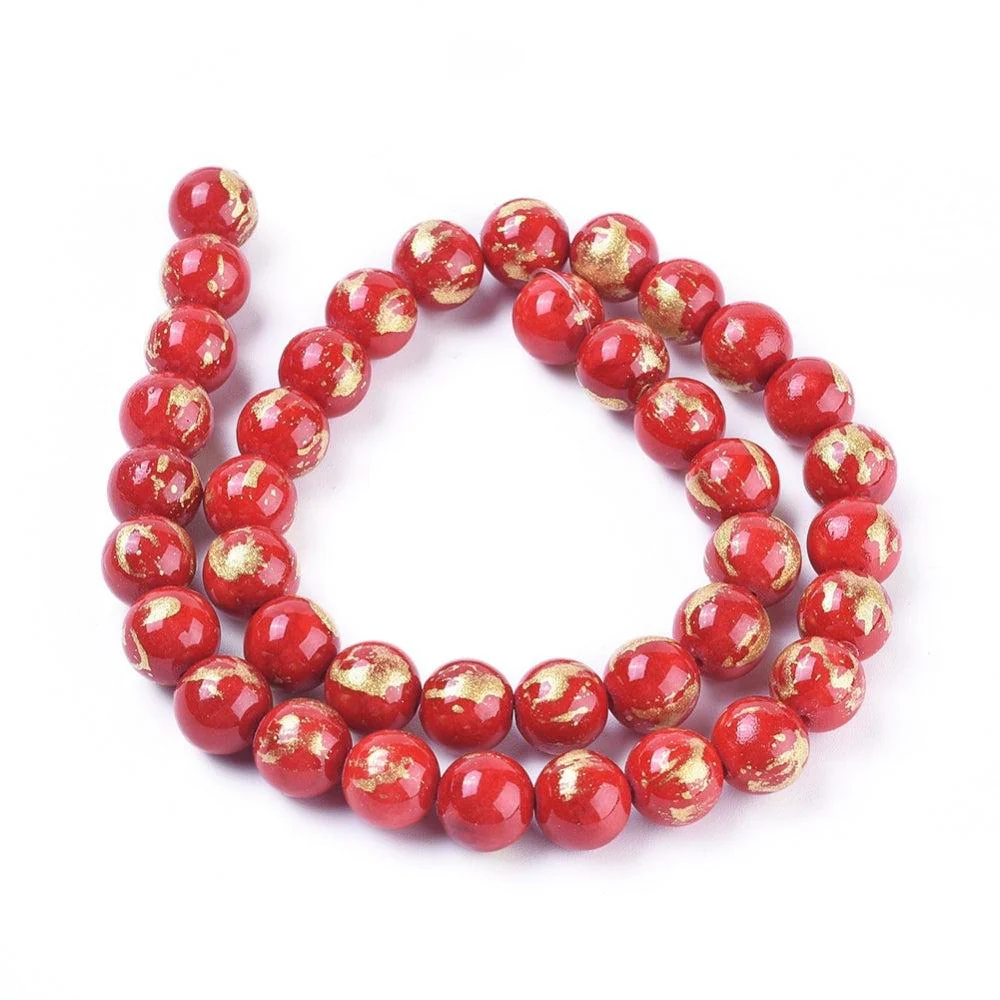 Edelsteen jade rood goud 4mm - 25 stuks - Image 3