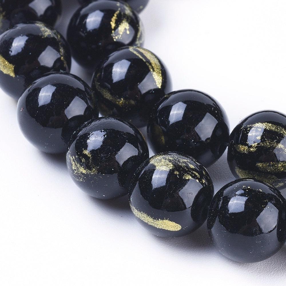 Edelsteen jade zwart goud 6mm - 10 stuks - Image 3