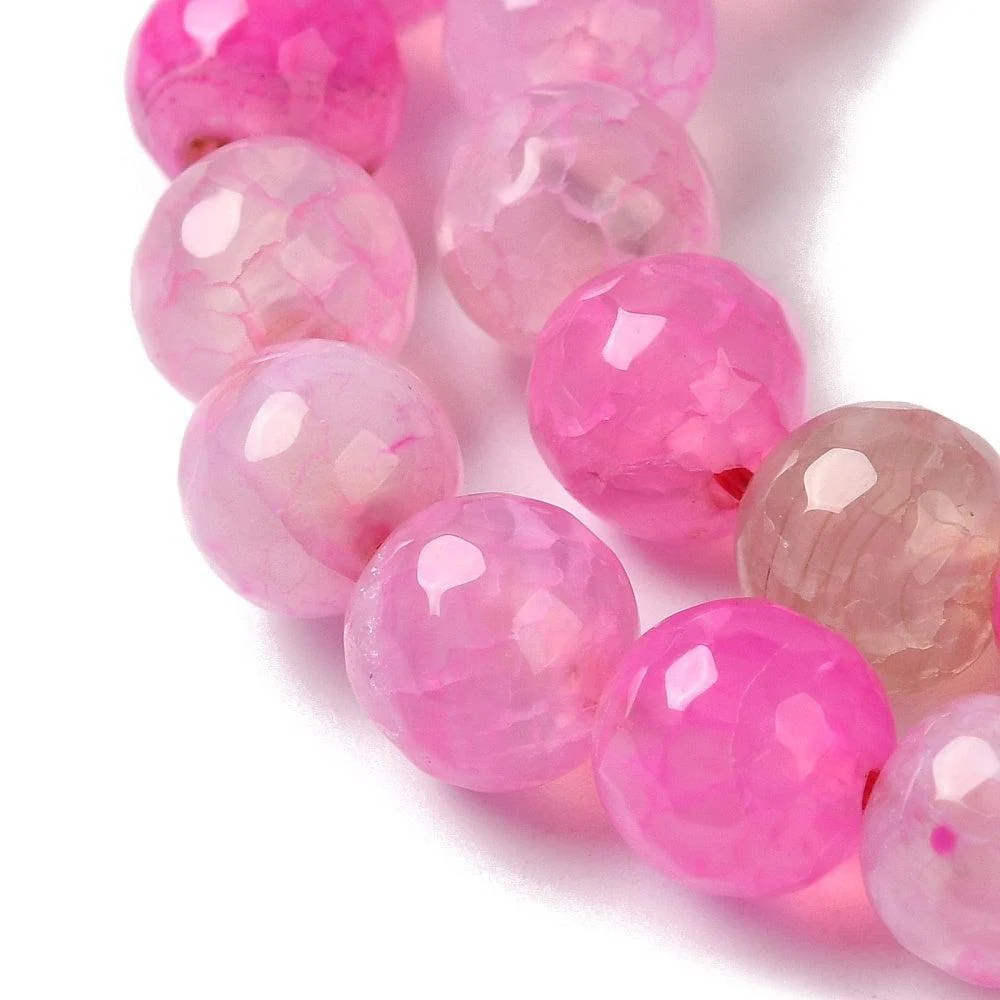 Agaat Dragon Veins facet Roze 8mm - per stuk - Image 2