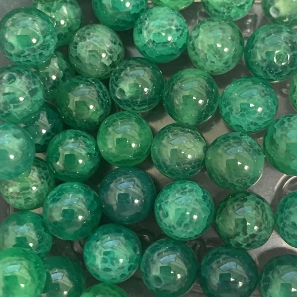 Edelsteen kraal crackle agate green rond 8mm
