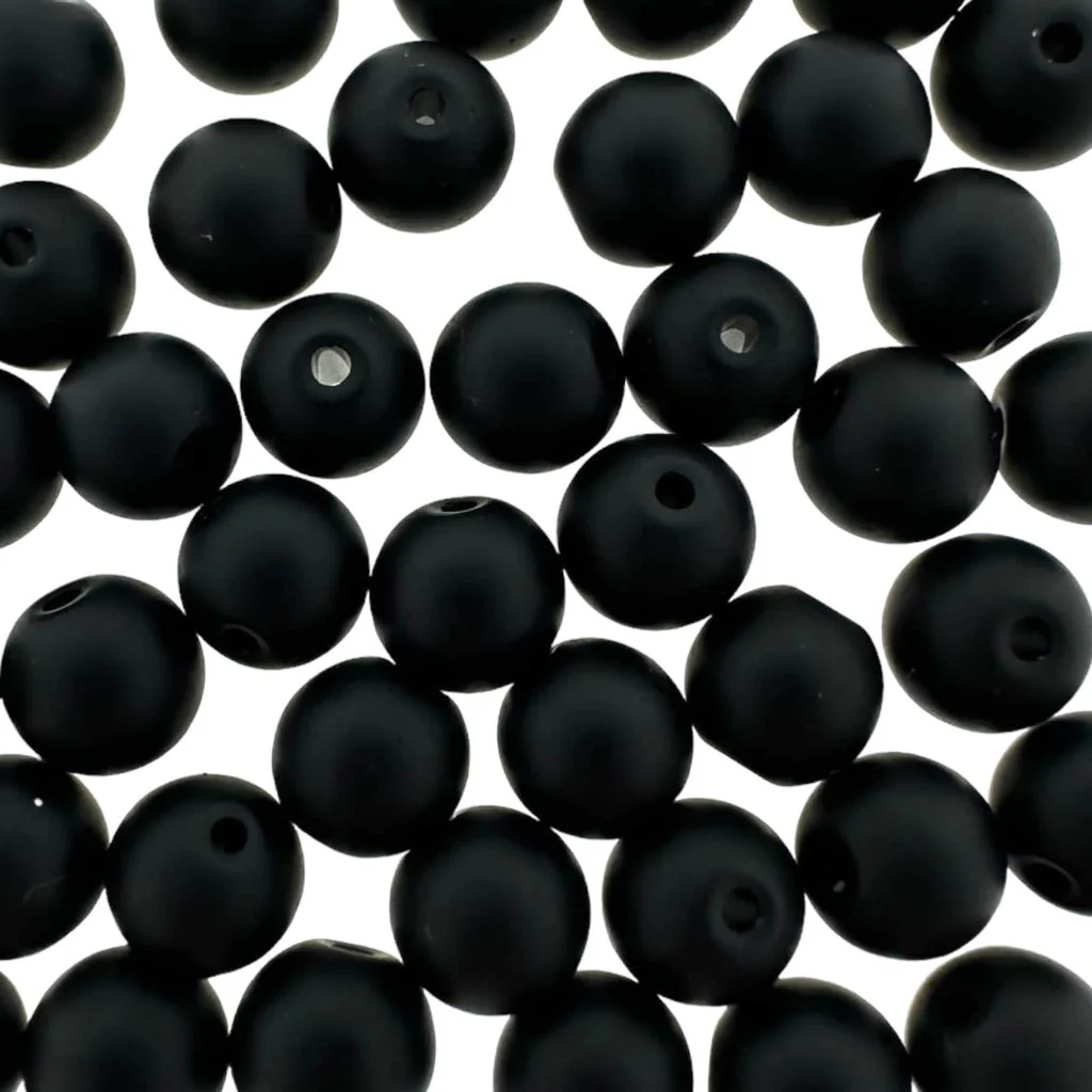Edelsteen kraal Frosted Black Agaat rond 6mm - 15 stuks - Image 2