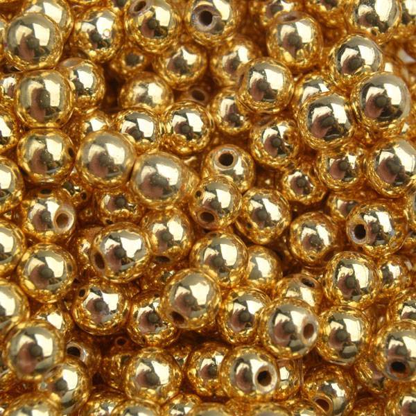 Edelsteen kraal Hematiet gold plated rond 4mm - 20 stuks