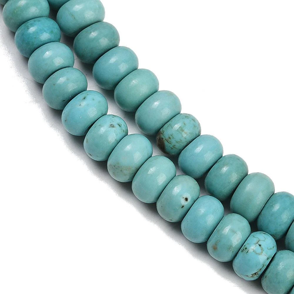 Edelsteen kraal Howlite Rondel Turquoise 6x4mm - per 15 stuks - Image 2