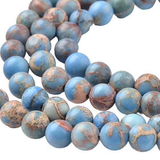 Edelsteen kraal imperial jasper blue 8mm