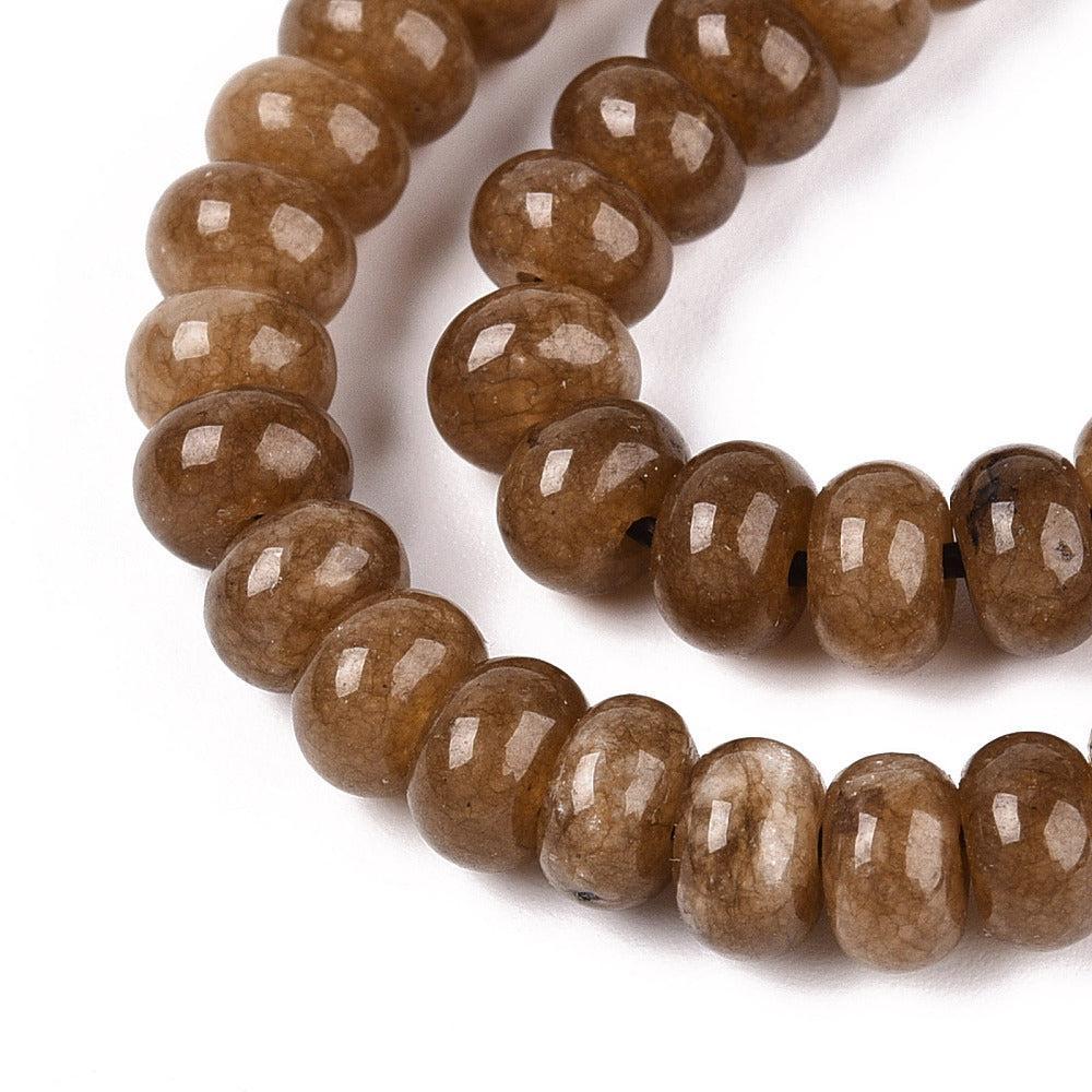 Edelsteen kraal Jade Camel Bruin rondel 6mm - 15 stuks - Image 2